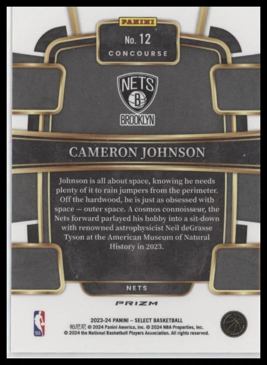 2023-24 Panini Select #12 Cameron Johnson Wave Prizms