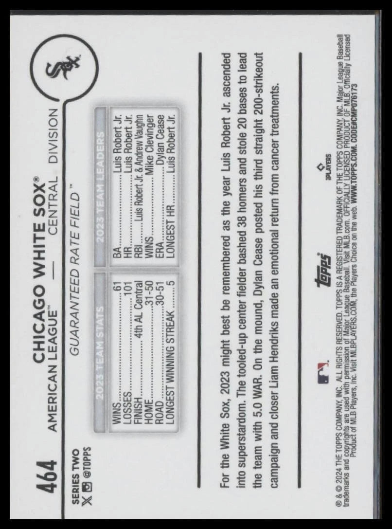 2024 Topps #464 Chicago White Sox