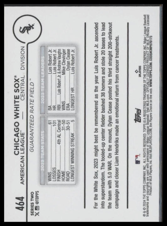 2024 Topps #464 Chicago White Sox