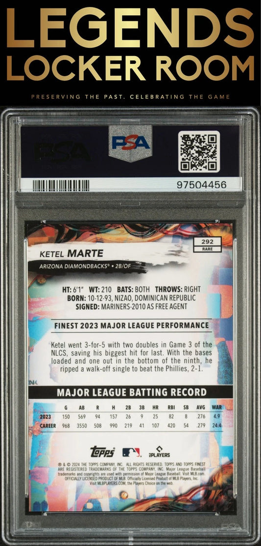 2024 Topps Finest #292 Ketel Marte Gold Refractor PSA 10
