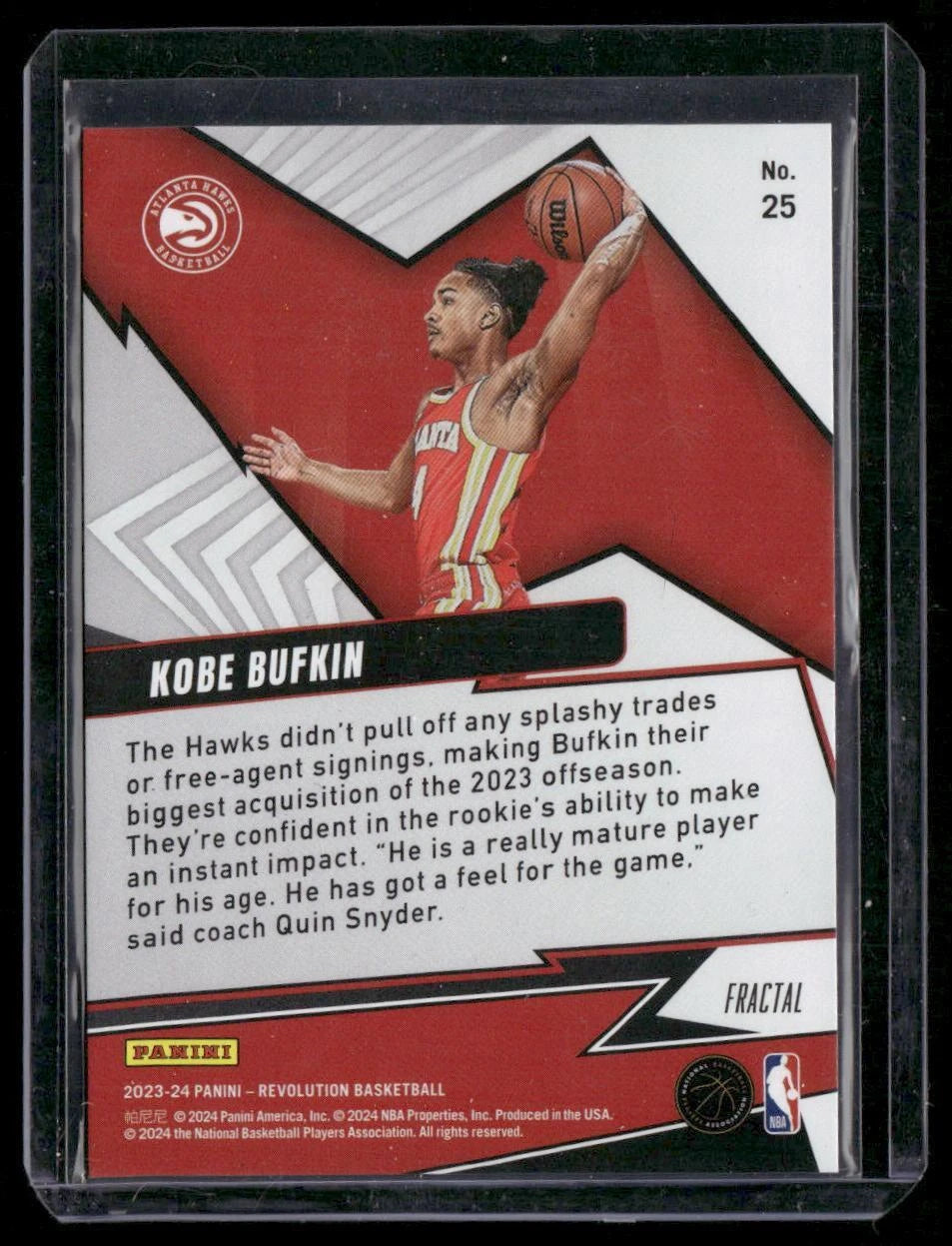 2023-24 Panini Revolution #25 Kobe Bufkin Shock Wave Levels Fractal
