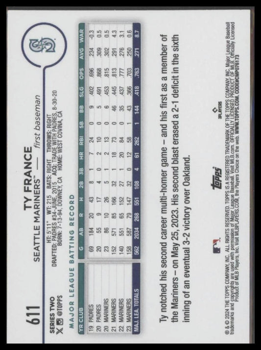 2024 Topps #611 Ty France
