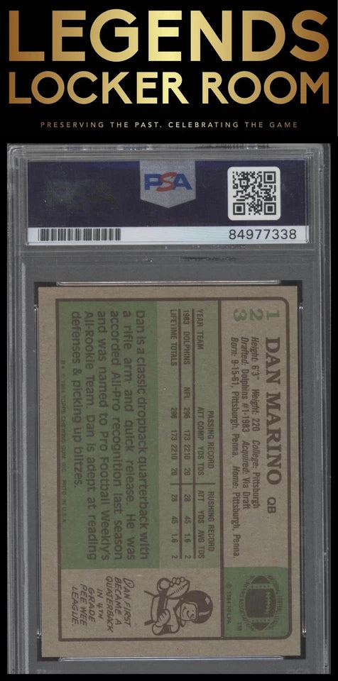 1984 Topps #123 Dan Marino Auto PSA 10