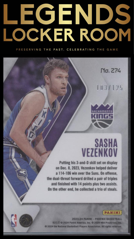 2023-24 Panini Phoenix #274 Sasha Vezenkov Seismic #/125