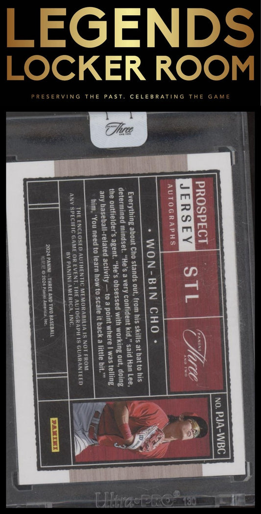 2024 Panini Three and Two- Prospect Jersey Auto Won-Bin Cho 1/10