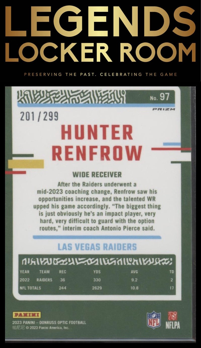 2023 Donruss Optic #97 Hunter Renfrow Aqua #/299