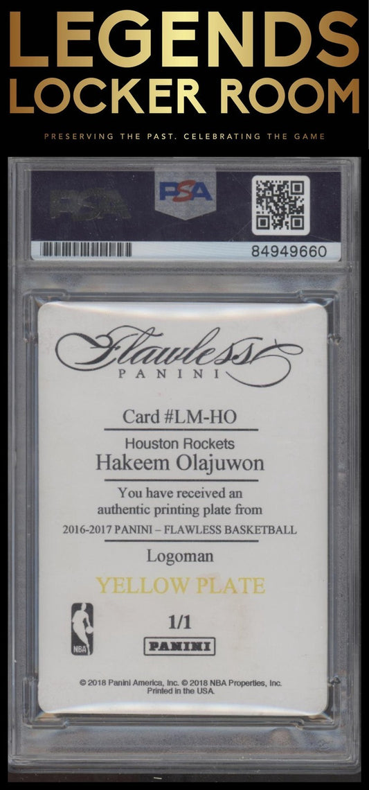 2018-19 Panini Flawless #7 Logoman Printing Plate Hakeem Olajuwon PSA 10
