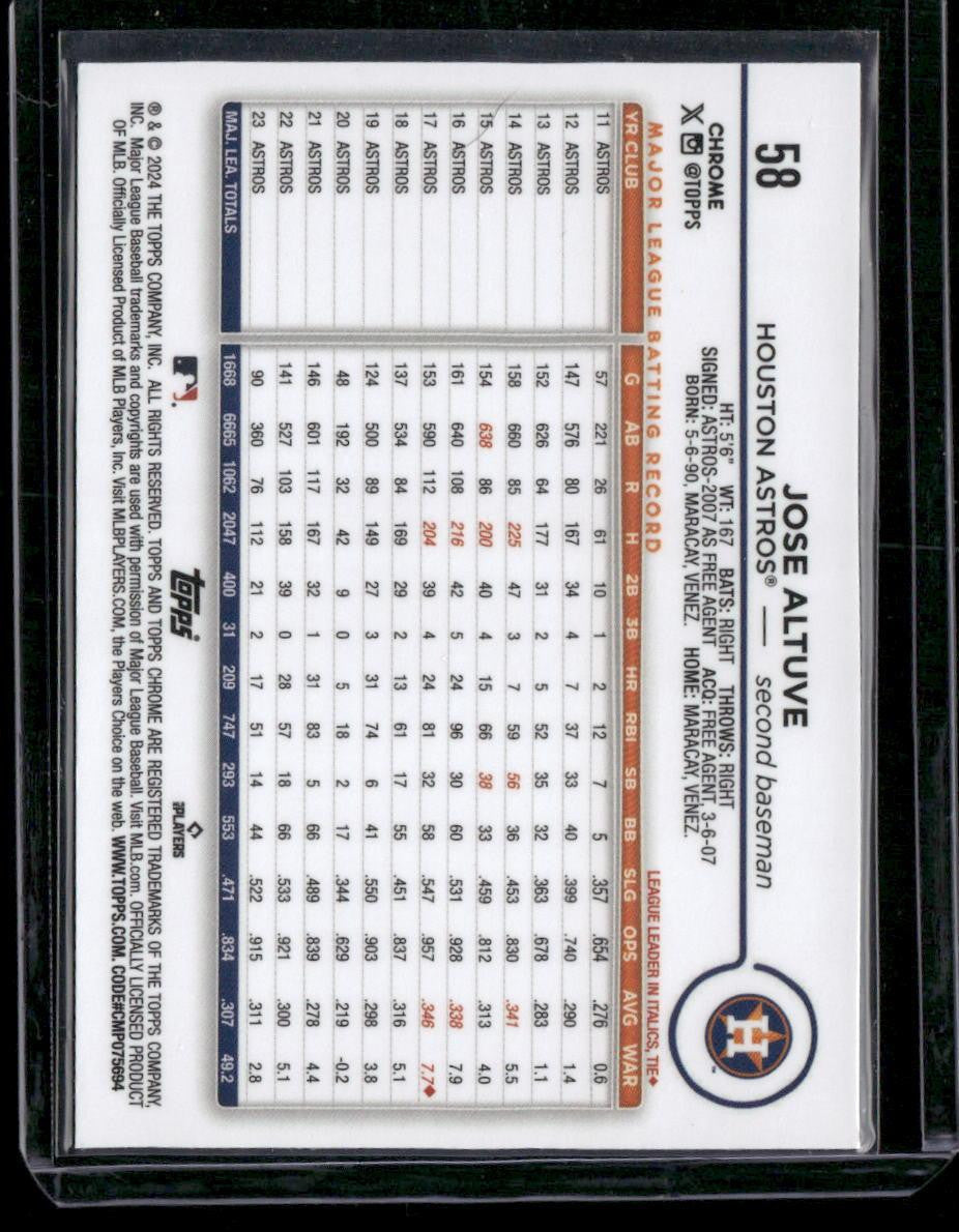 2024 Topps Chrome #58 Jose Altuve Sepia Refractors