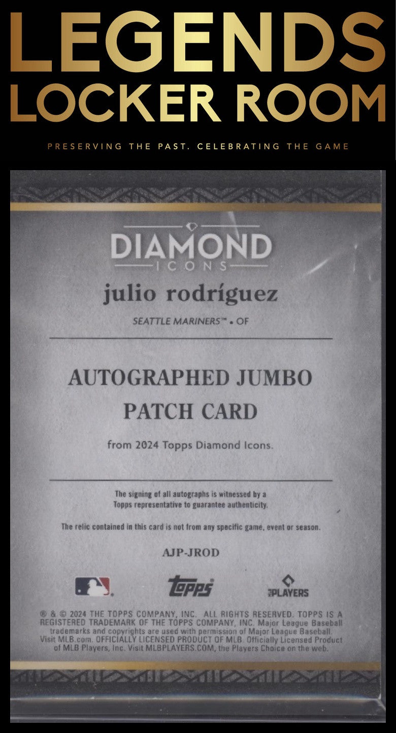 2024 Topps Diamond Icons Julio Rodríguez Autograph Jumbo Patches Black #/10