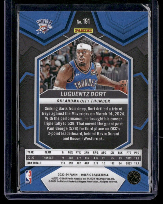 2023-24 Panini Mosaic #191 Luguentz Dort
