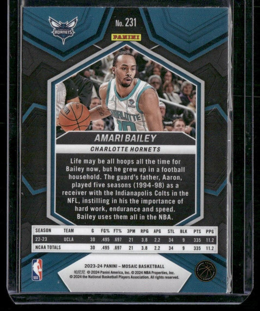 2023-24 Panini Mosaic #231 Amari Bailey