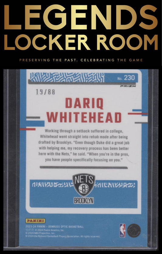 2023-24 Donruss Optic #230 Dariq Whitehead Choice Red #/88