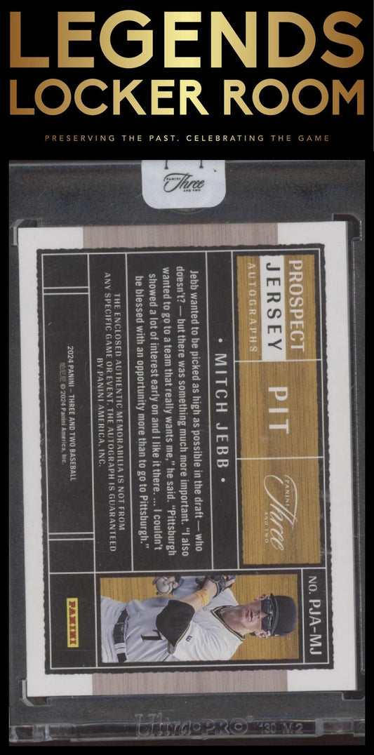 2024 Panini Three and Two Baseball Mitch Jebb On Card Jersey Auto /99