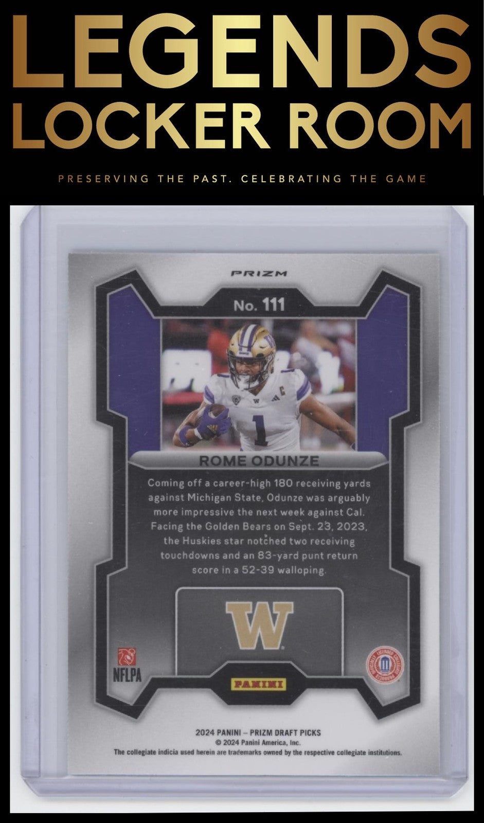 2024 Panini Prizm Draft Picks #111 Rome Odunze Silver