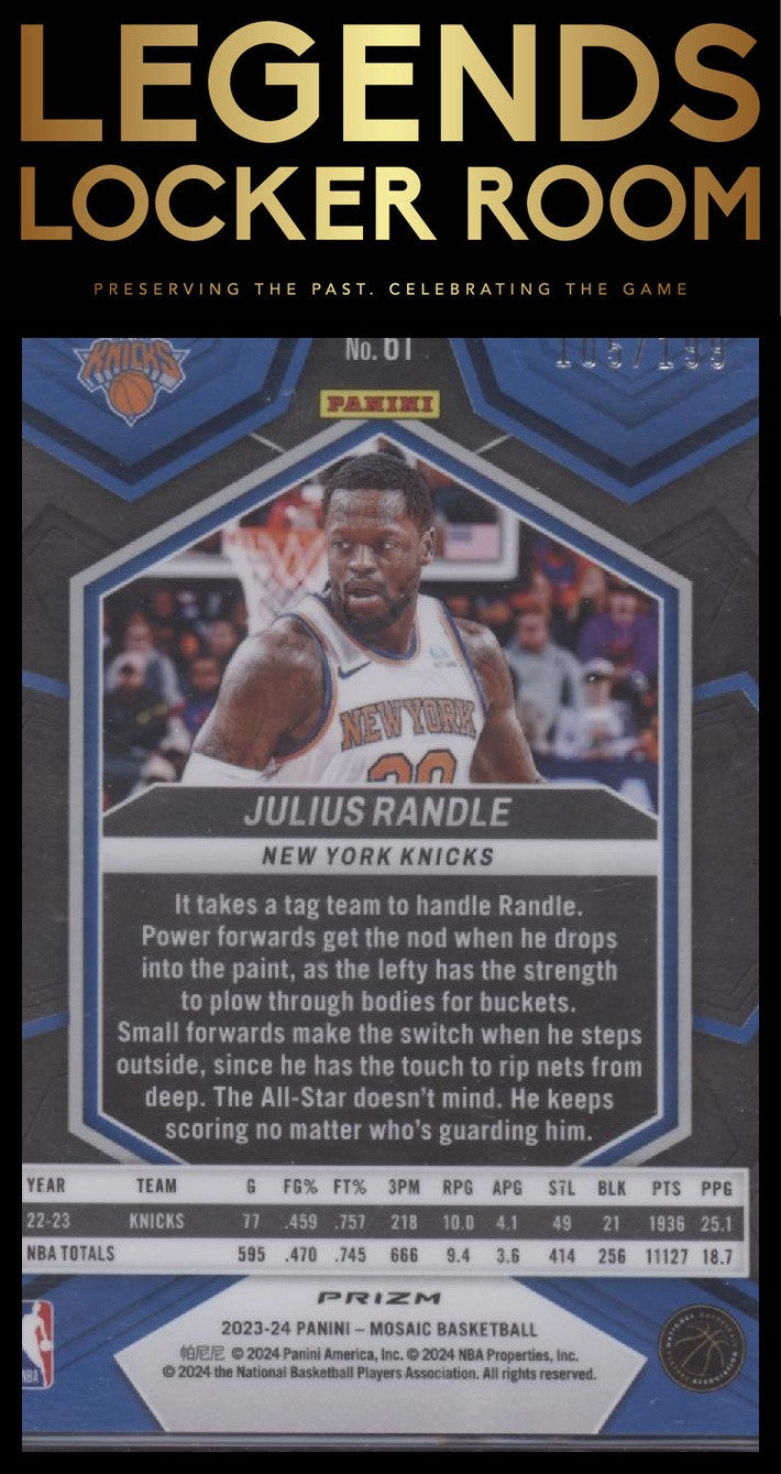 2023-24 Panini Mosaic #61 Julius Randle Blue #/199