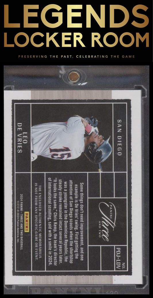 2024 Panini Three and Two Leo De Vries Blue Prospect Dual Jersey /15