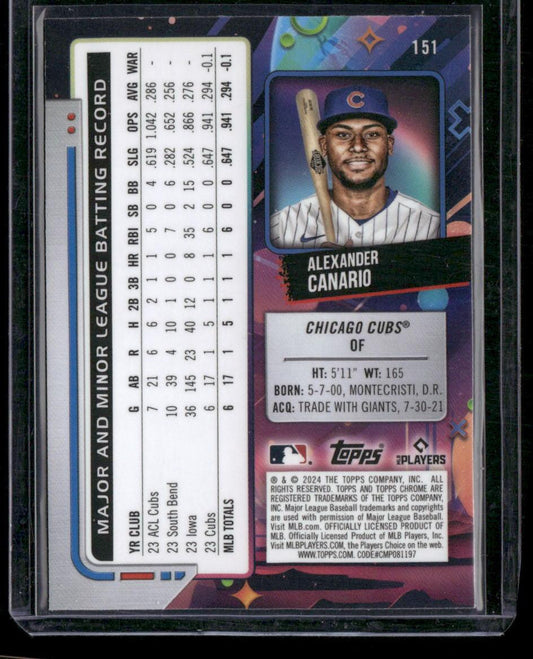 2024 Topps Chrome Cosmic #151 Alexander Canario