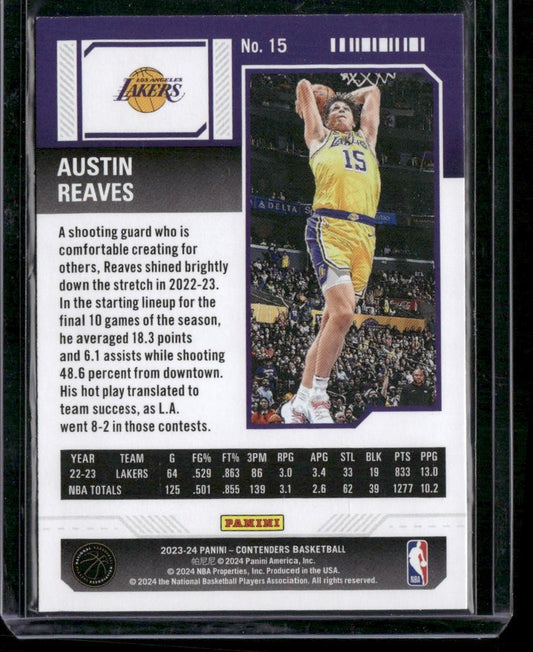 2023-24 Panini Contenders #15 Austin Reaves