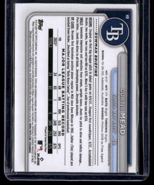 2024 Bowman Chrome #49 Curtis Mead