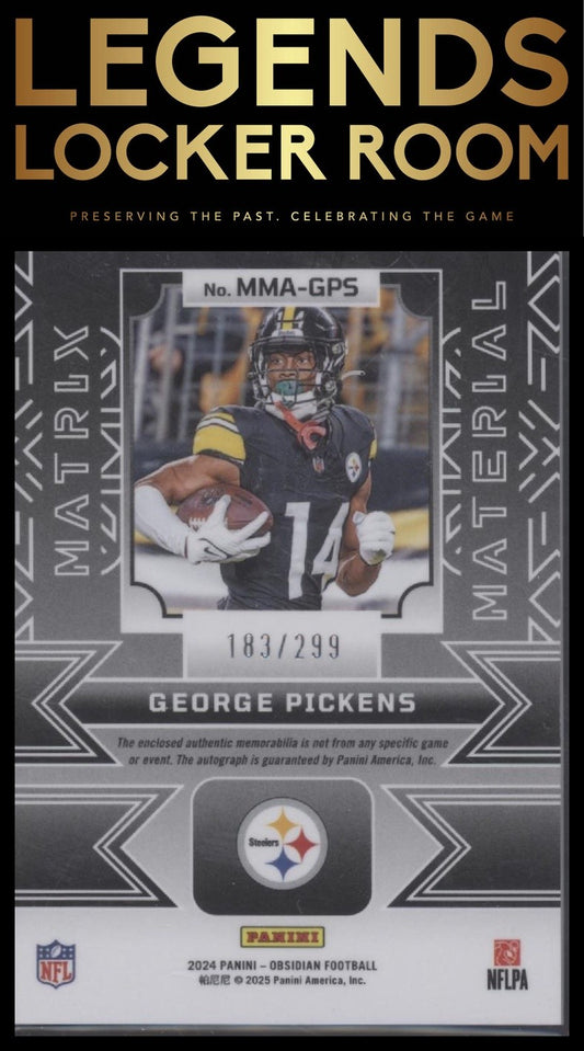 2024 Panini Obsidian George Pickens Matrix Material Auto /299