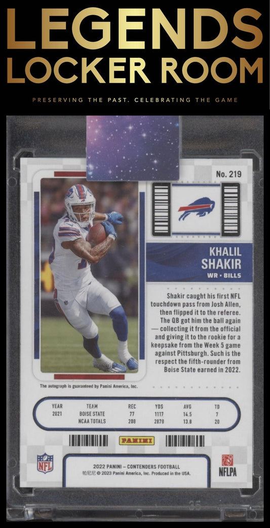 2022 Panini Contenders #219 Rookie Ticket Auto Khalil Shakir