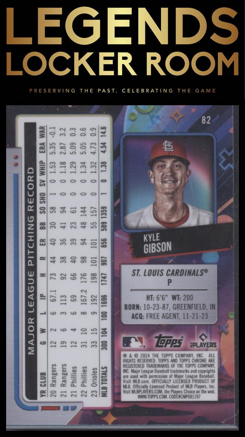 2024 Topps Chrome Cosmic #82 Kyle Gibson Purple Nebula Refractors #/150