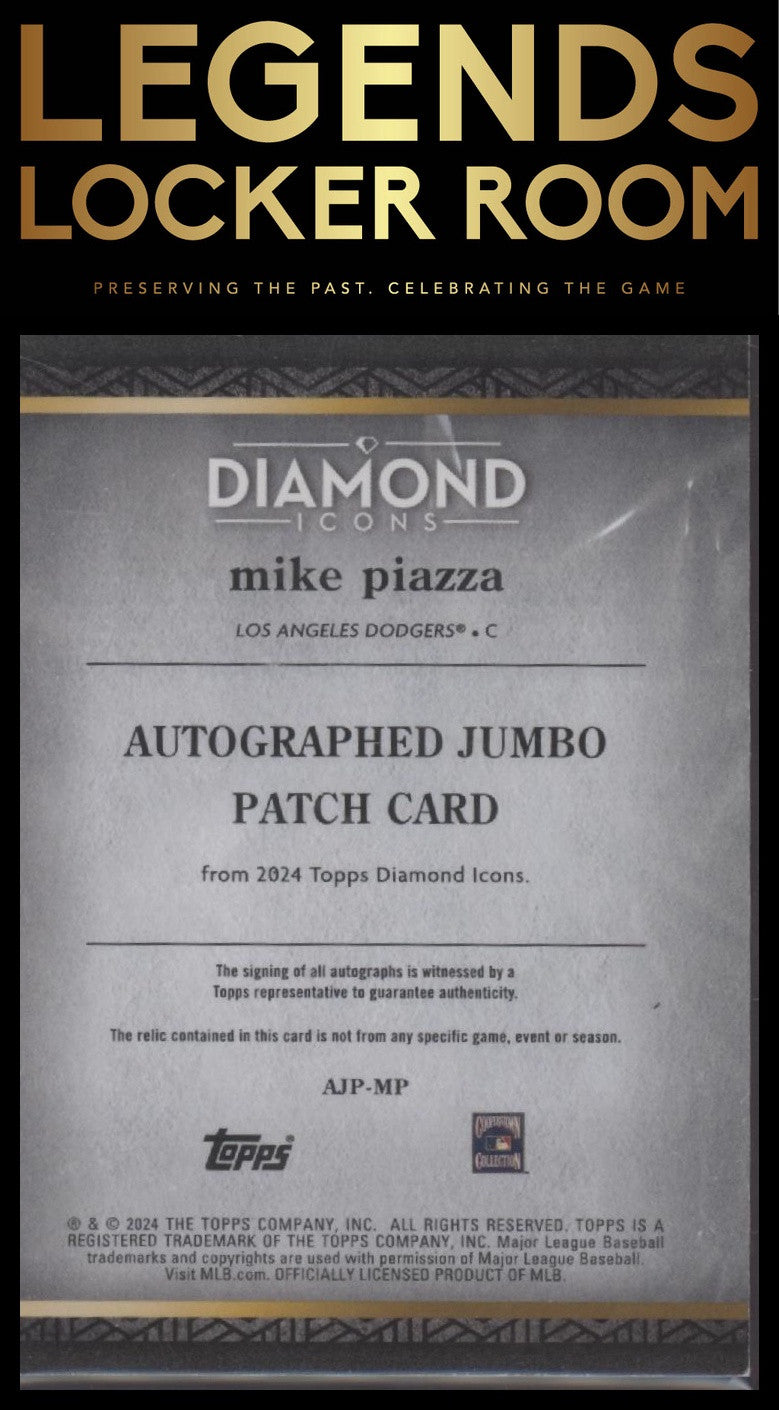 2024 Topps Diamond Icons #AJP-MP Mike Piazza Autograph Jumbo Patches Black #/10