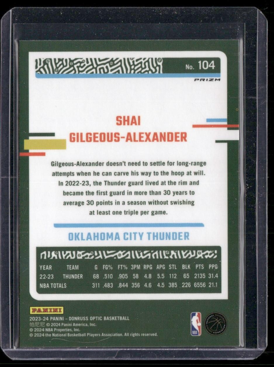 2023-24 Donruss Optic #104 Shai Gilgeous-Alexander Holo