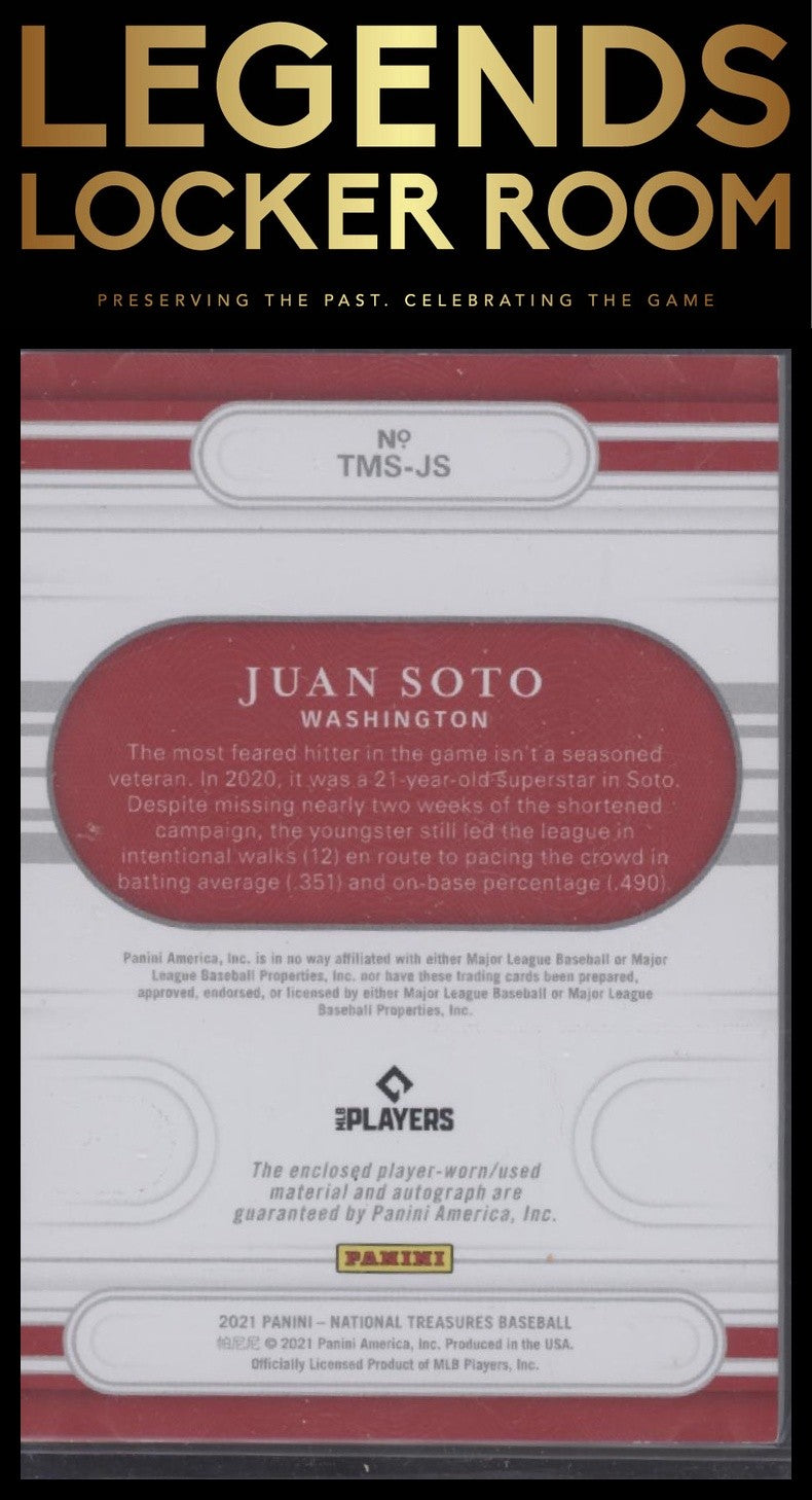 2021 Panini National Treasures Juan Soto Treasured Material Signatures /25