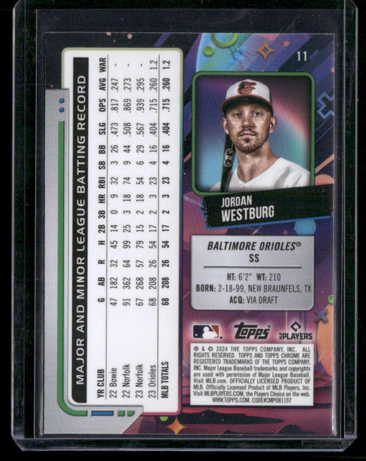 2024 Topps Chrome Cosmic #11 Jordan Westburg
