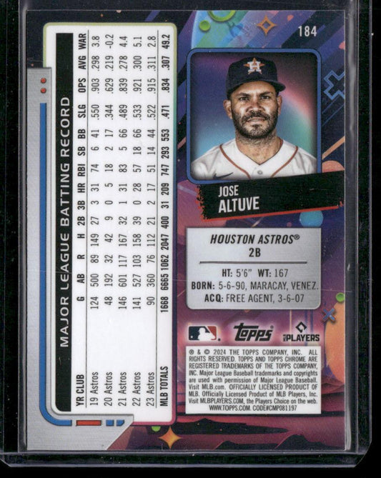 2024 Topps Chrome Cosmic #184 Jose Altuve