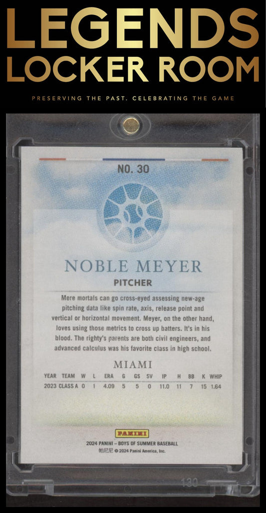 2024 Panini Boys of Summer #30 Noble Meyer #/275
