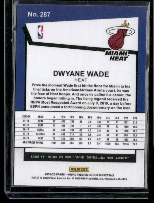 2019-20 Hoops Premium Stock #287 Dwyane Wade