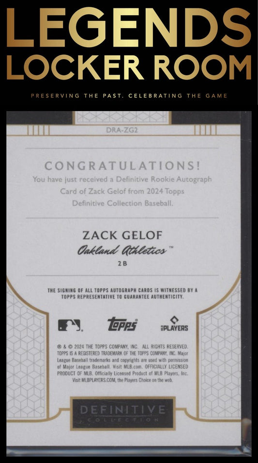 2024 Topps Definitive Collection Zack Gelof Definitive Rookie Auto /50