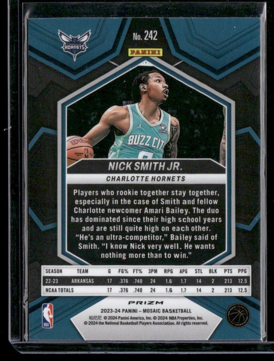 2023-24 Panini Mosaic #242 Nick Smith Jr. Green