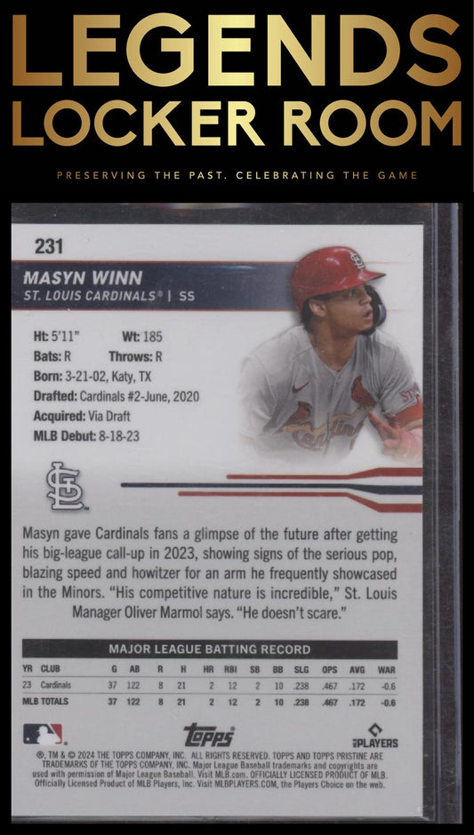 2024 Topps Pristine #231 Masyn Winn Green Refractors #/150