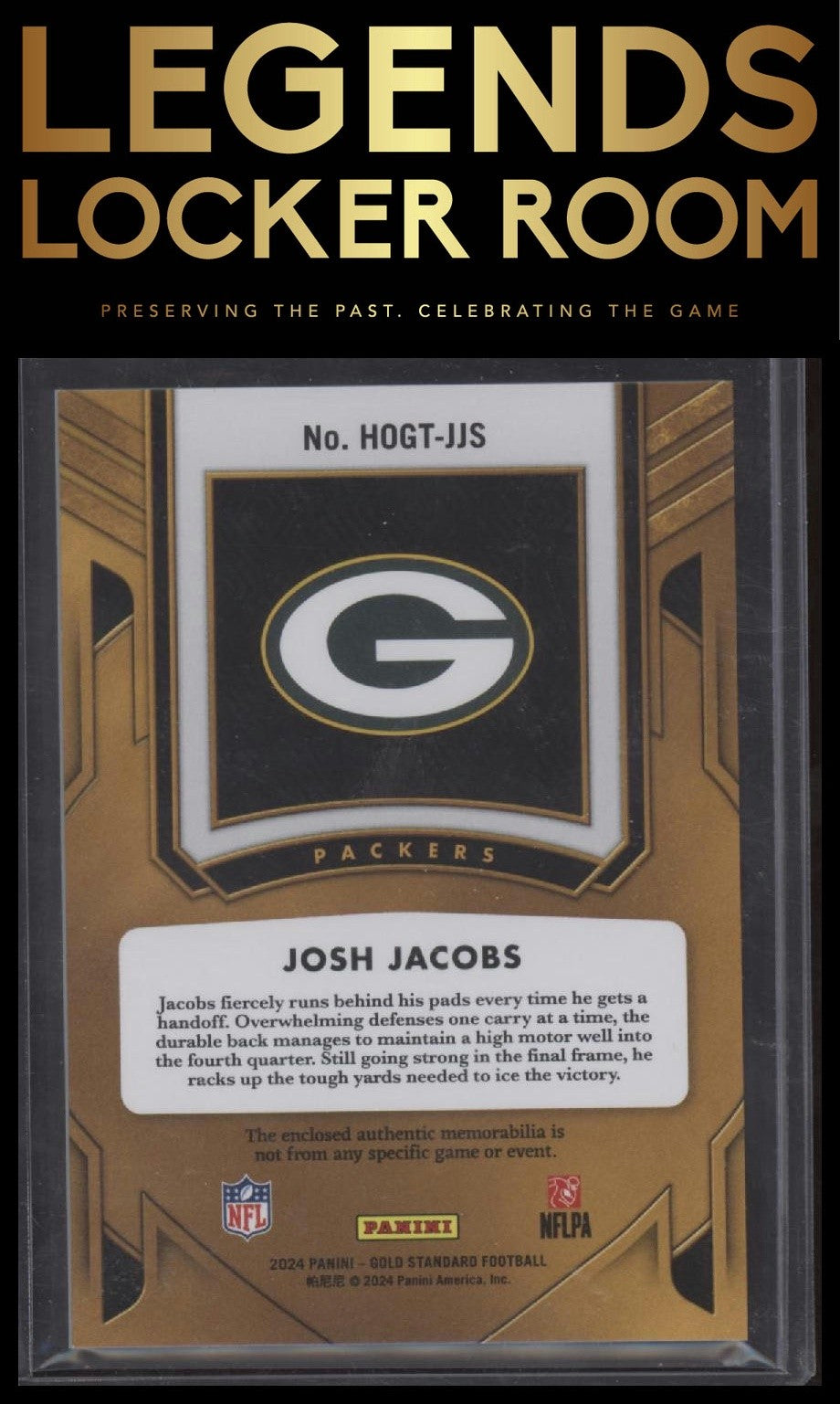 2024 Panini Gold Standard #HOGT-JJS Josh Jacobs Heart of Gold Threads #/199