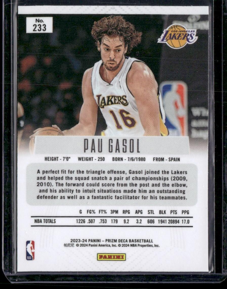 2023-24 Panini Prizm Deca #233 Pau Gasol