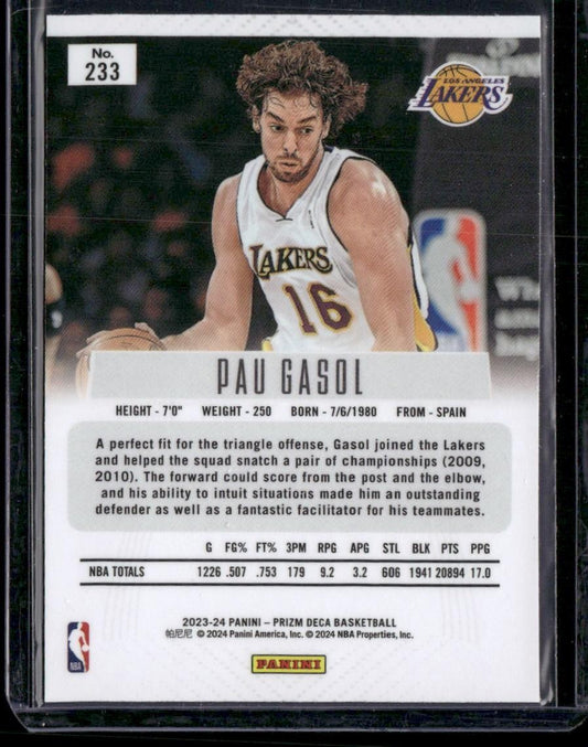 2023-24 Panini Prizm Deca #233 Pau Gasol