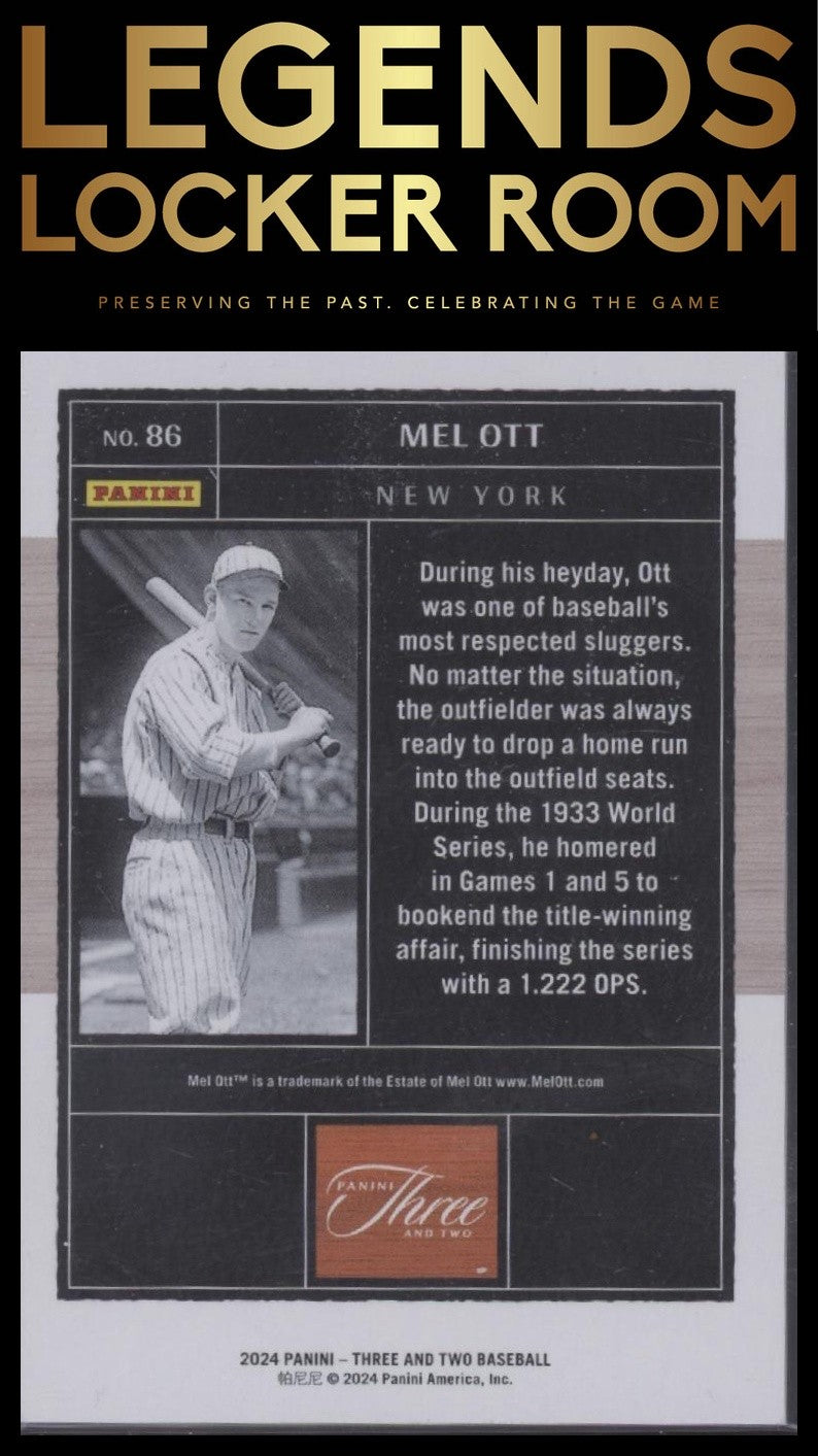 2024 Panini Three and Two #86 Mel Ott Holo Silver #/49