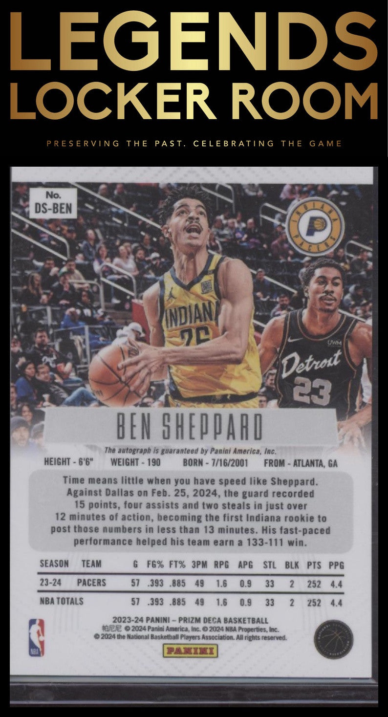 2023-24 Panini Prizm Deca #DS-BEN Ben Sheppard Signatures