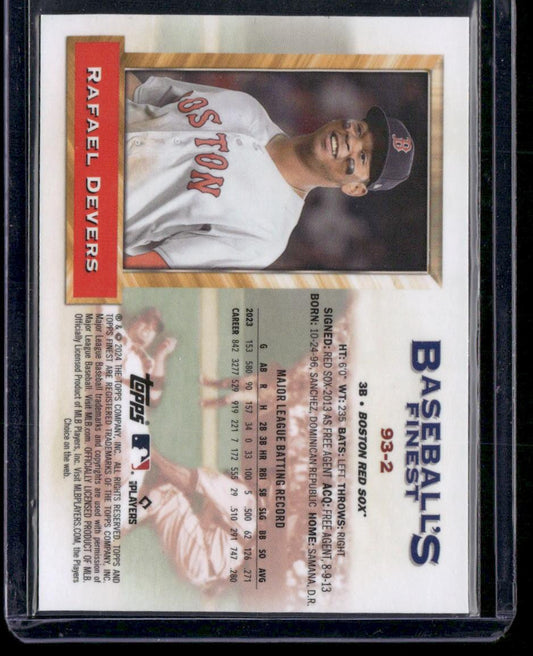 2024 Finest #93-2 Rafael Devers What If... 1993 Finest Prototypes