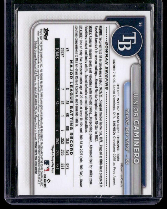 2024 Bowman Chrome #56 Junior Caminero