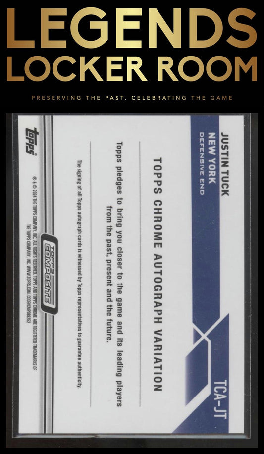 2023 Topps Composite #TCA-JT Justin Tuck Topps Chrome Autographs Blue #/150
