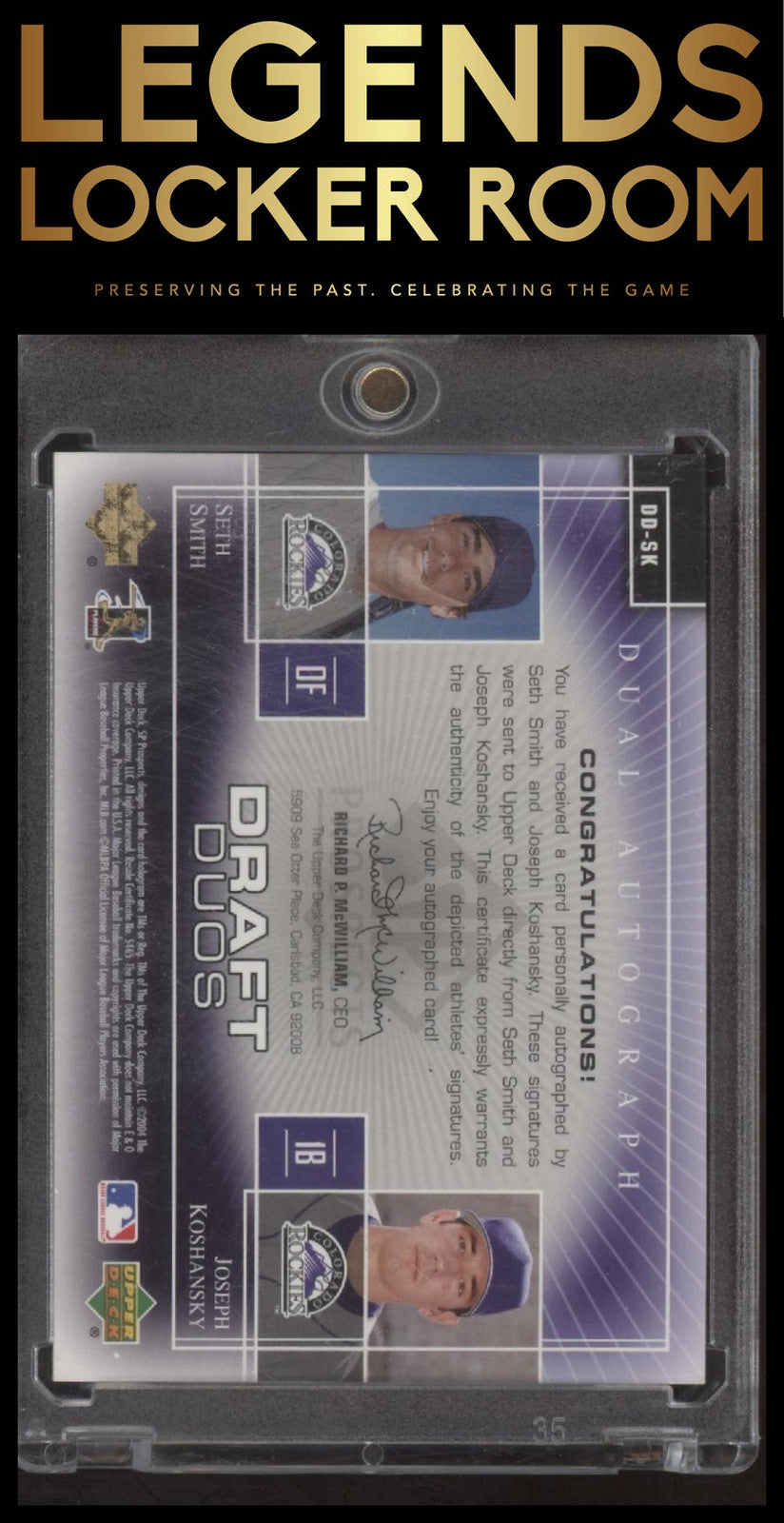 2004 SP Prospects Seth Smith / Joseph Koshansky Draft Dual Autographs #/175