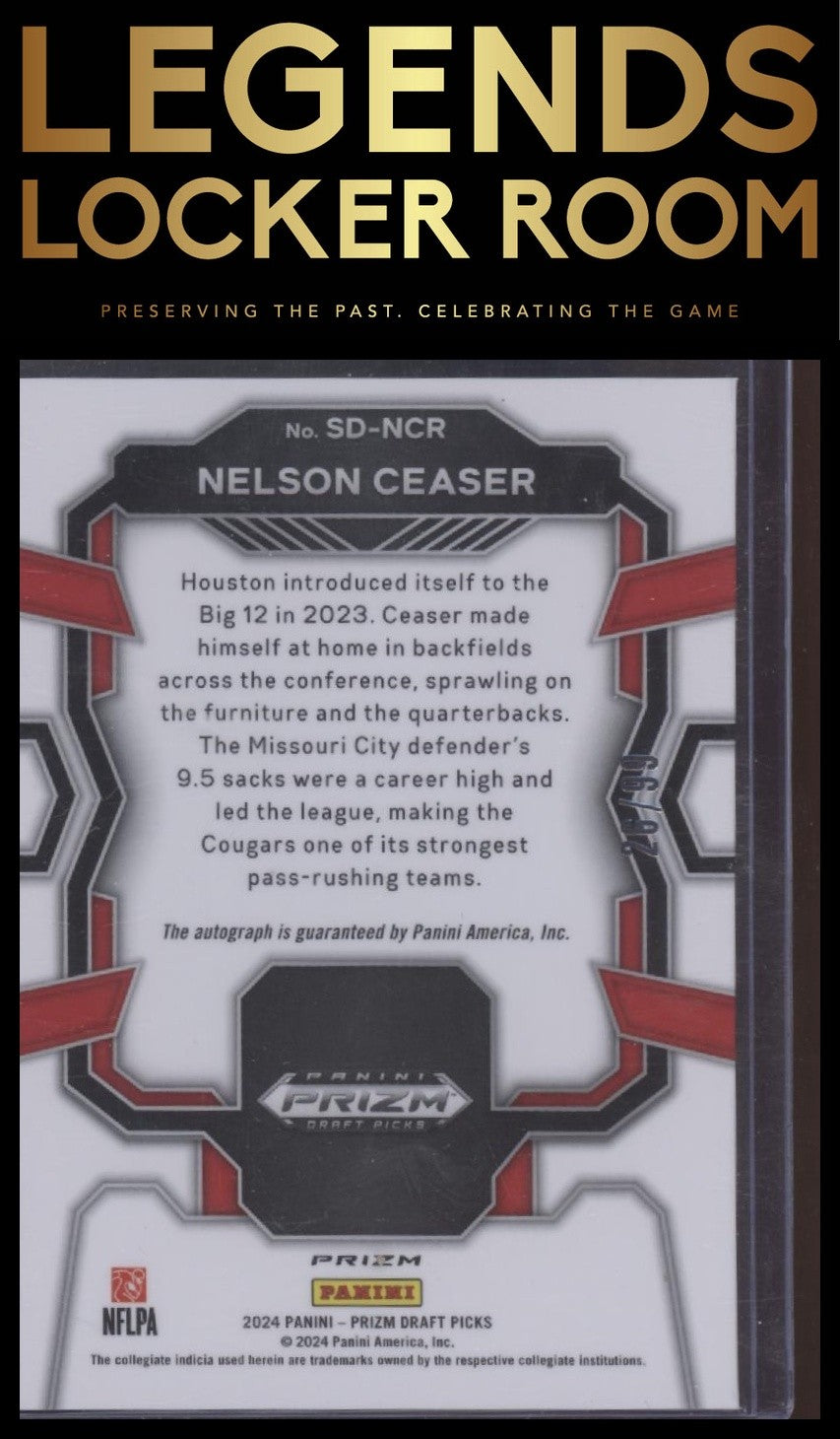 2024 Panini Prizm Draft Picks #SD-NCR Nelson Ceaser Signing Day Purple Ice #/99