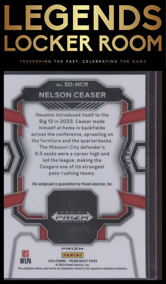2024 Panini Prizm Draft Picks #SD-NCR Nelson Ceaser Signing Day Purple Ice #/99