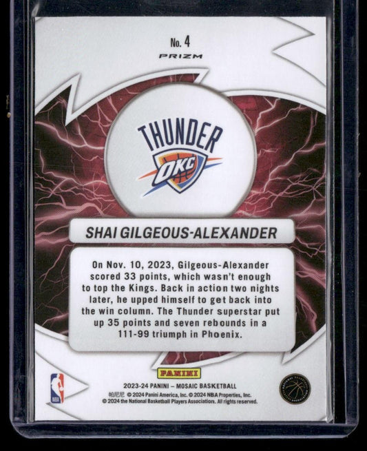 2023-24 Panini Mosaic #4 Shai Gilgeous-Alexander Thunder Road Mosaic
