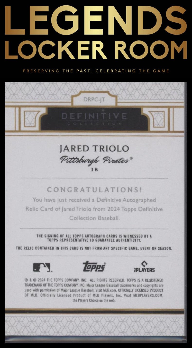 2024 Topps Definitive Jared Triolo Rookie Tri-Color Patch Autograph /25 #DRPC-JT