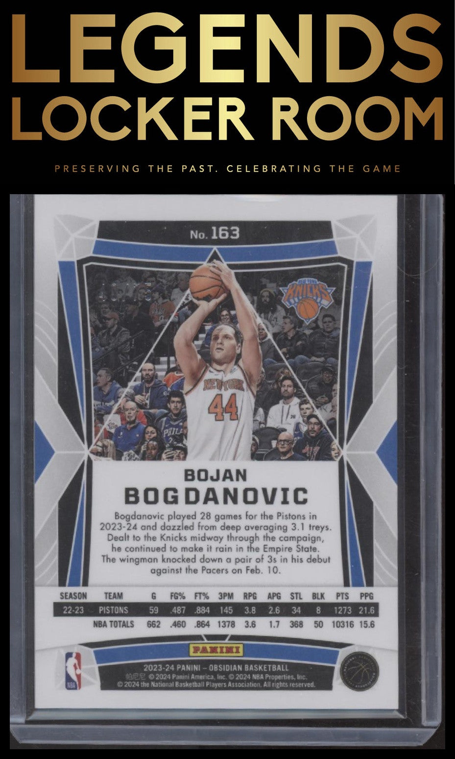 2023-24 Panini Obsidian #163 Bojan Bogdanovic Electric Etch Reggae Flood #/75